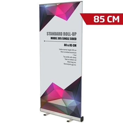 Standard-Roll-up Kassette, silber, einseitig, 85 x 200 cm